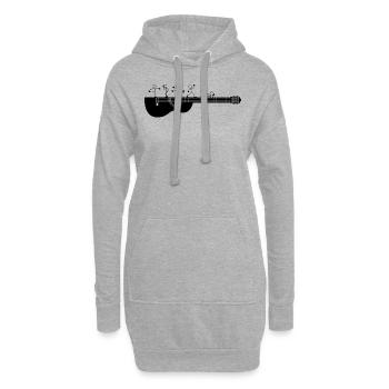 Guitariste Drôle de guitariste Dancing Sticky Figure - Sweat-shirt à capuche long Femme - gris chiné - Devant