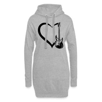Bass Guitar Player Guitar Heart Guitar Player Bass - Hoodie-Kleid - Grau meliert - Vorne