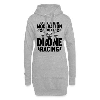 Drone Pilot - Tout avec modération sauf Dron - Sweat-shirt à capuche long Femme - gris chiné - Devant