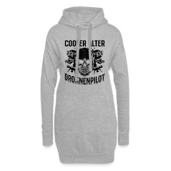 Quadrocopter Drohne Pilot - Cooler Alter Drohnenpi - Hoodie-Kleid - Grau meliert - Vorne