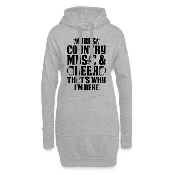 Les filles, la musique country et la bière, c’est pourquoi je suis ici - Sweat-shirt à capuche long Femme - gris chiné - Devant