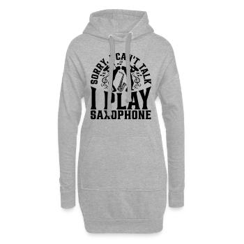 Désolé, je ne peux pas parler je joue des saxophones - Saxophones M - Sweat-shirt à capuche long Femme - gris chiné - Devant