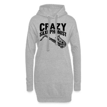 Saxophoniste fou Meilleur saxophoniste Love Saxop - Sweat-shirt à capuche long Femme - gris chiné - Devant