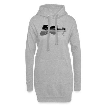 Double Bass Player Double Bassist Shark Fishing Fi - Hoodie Dress - heather grey - Front