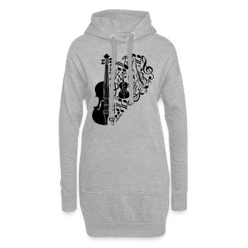 Double Bass Player - Double Bass Instrument - Hoodie-Kleid - Grau meliert - Vorne