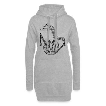 Bagpipe With Music Notes Bagpipe Musician Bagpiper - Hoodie-Kleid - Grau meliert - Vorne