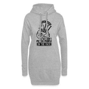 I Play Bagpipe So I Don't Punch People In The Face - Hoodie-Kleid - Grau meliert - Vorne