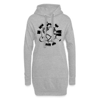 Drum Instruments Drummer Earth Day Drum Player - Hoodie-Kleid - Grau meliert - Vorne