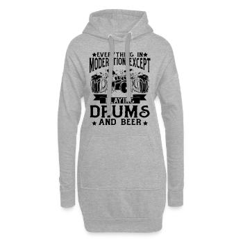 Tout avec modération sauf jouer de la batterie et - Sweat-shirt à capuche long Femme - gris chiné - Devant
