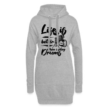Life Is Better When I Play Drums - Drum Player - Hoodie-Kleid - Grau meliert - Vorne