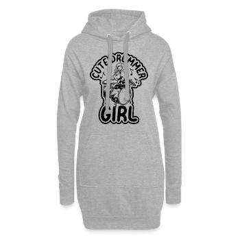 Cute Drummer Girl Drum Player Drummer Girl Drum Pl - Hoodie-Kleid - Grau meliert - Vorne