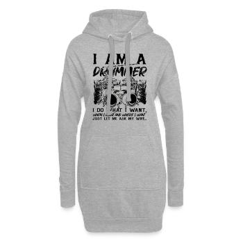 Funny Drum Player Drummer Musician Funny Drum Play - Hoodie-Kleid - Grau meliert - Vorne