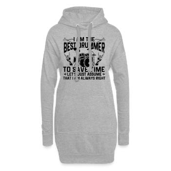 Je suis le meilleur batteur drôle de batteur - Sweat-shirt à capuche long Femme - gris chiné - Devant