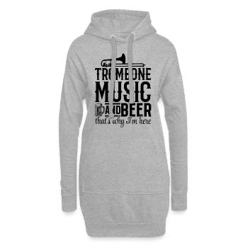 Trombone Music And Beer That's Why I'm Here Musici - Hoodie-Kleid - Grau meliert - Vorne