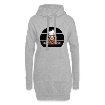 Sloth Cook Chef Hat Food & Sloth Lover Kitchen Che - Sweat-shirt à capuche long Femme - gris chiné - Devant