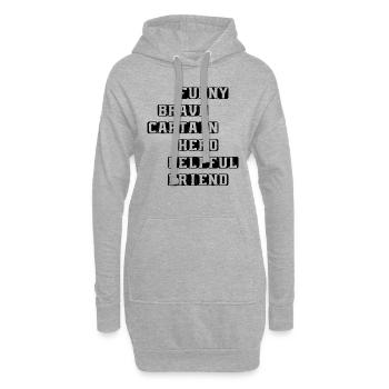 Drôle Brave Captain Hero Ami serviable - Père’s - Sweat-shirt à capuche long Femme - gris chiné - Devant