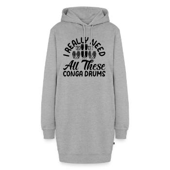 J’ai vraiment besoin de tous ces joueurs de conga drums conga - Sweat-shirt à capuche long Femme - gris chiné - Devant