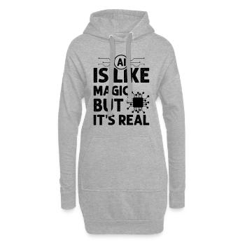 L’IA est comme de la magie, mais elle est réelle - Artificial Intell - Sweat-shirt à capuche long Femme - gris chiné - Devant