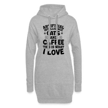 Artificial Intelligence Cats And Coffee This Is Wh - Hoodie-Kleid - Grau meliert - Vorne