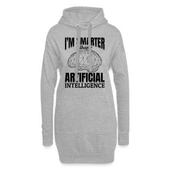 I'm Smarter Than Artificial Intelligence - Hoodie-Kleid - Grau meliert - Vorne