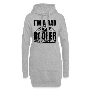 Je suis un père et un couvreur Rien ne me fait peur - Papa Roo - Sweat-shirt à capuche long Femme - gris chiné - Devant