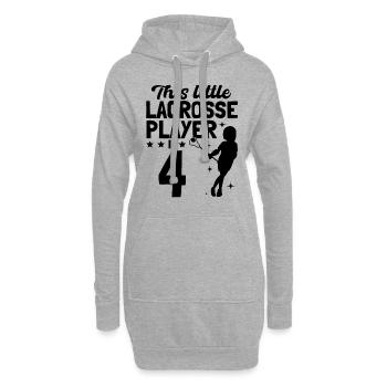 Ce petit joueur de crosse a 4 ans - joueur de crosse - Sweat-shirt à capuche long Femme - gris chiné - Devant
