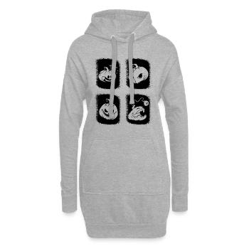 Citrouille d’Halloween rétro citrouille drôle - Sweat-shirt à capuche long Femme - gris chiné - Devant