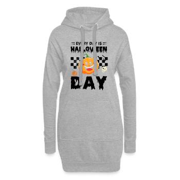 Every Day Is Halloween Day - Funny Pumpkin - Hoodie-Kleid - Grau meliert - Vorne
