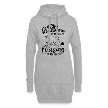 Grand-mère, c’est mon nom, les soins infirmiers, c’est mon jeu - Sweat-shirt à capuche long Femme - gris chiné - Devant