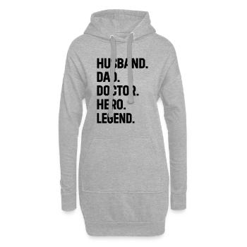 Mari Papa Docteur Hero Legend - Docteur Papa - Sweat-shirt à capuche long Femme - gris chiné - Devant