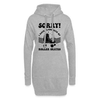 Patineur à roulettes - J’ai des projets avec mes patins à roulettes - Sweat-shirt à capuche long Femme - gris chiné - Devant