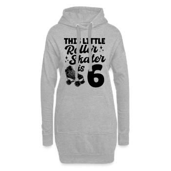 This Little Roller Skater Is 6 Years Old Roller Sk - Hoodie Dress - heather grey - Front