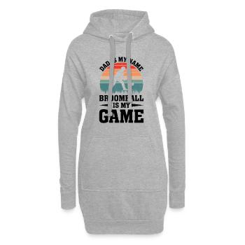 Dad Is My Name Broomball Is My Game - Broomball Da - Hoodie-Kleid - Grau meliert - Vorne