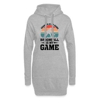 Broomball Grandpa Is My Name Broomball Is My Game - Hoodie-Kleid - Grau meliert - Vorne