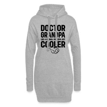 Docteur Grand-père Comme un grand-père normal Juste plus cool - - Sweat-shirt à capuche long Femme - gris chiné - Devant