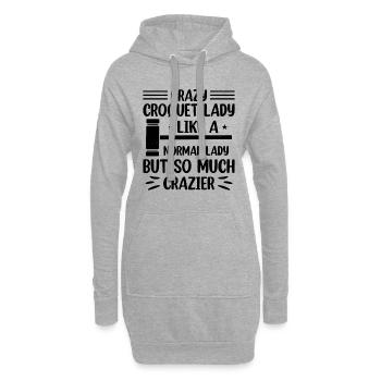 Une dame de croquet folle comme une dame normale, mais tellement - Sweat-shirt à capuche long Femme - gris chiné - Devant