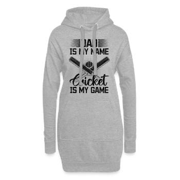 Dad Is My Name Cricket Is My Game - Cricketing Dad - Hoodie-Kleid - Grau meliert - Vorne