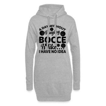 Une journée sans jouer à la pétanque dont je n’ai aucune idée - drôle - Sweat-shirt à capuche long Femme - gris chiné - Devant