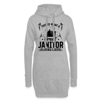 This Is What A Great Janitor Looks Like - Janitori - Hoodie-Kleid - Grau meliert - Vorne