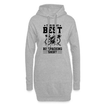 C’est ma meilleure chemise de bikepacking vélo de gravier - Sweat-shirt à capuche long Femme - gris chiné - Devant
