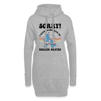 Pardon! J’ai des projets avec mes patins à roulettes - Sweat-shirt à capuche long Femme - gris chiné - Devant