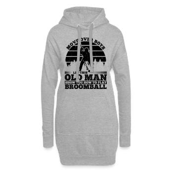 Let This Old Man Show You How To Play Broomball - Hoodie-Kleid - Grau meliert - Vorne