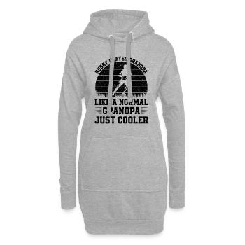 Rugby Player Grandpa like a normal Dad just cooler - Hoodie Dress - heather grey - Front