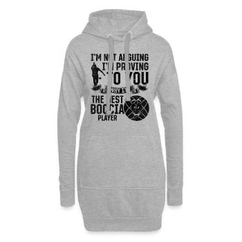 Je vous prouve pourquoi je suis le meilleur joueur de boccia - Sweat-shirt à capuche long Femme - gris chiné - Devant