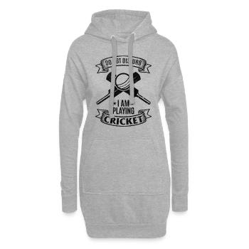 Cricket Player - Do not disturb I am playing Crick - Hoodie-Kleid - Grau meliert - Vorne