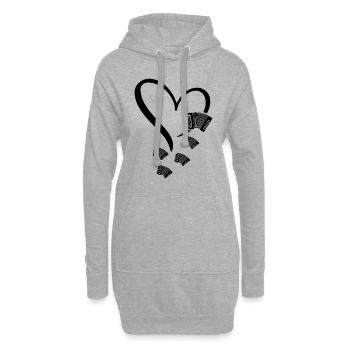 Accordéon Coeur Accordéon Joueur Accordéons Instru - Sweat-shirt à capuche long Femme - gris chiné - Devant