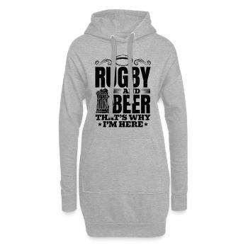 Le rugby et la bière, c’est pour ça que je suis là - Rugby Saying - Sweat-shirt à capuche long Femme - gris chiné - Devant