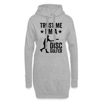 Disc Golf - Trust me I'm a Disc Golfer - Hoodie-Kleid - Grau meliert - Vorne