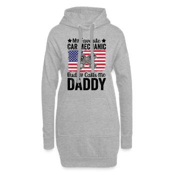 Mon ami mécanicien automobile préféré m’appelle papa - Sweat-shirt à capuche long Femme - gris chiné - Devant