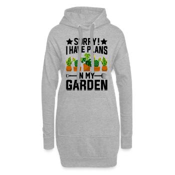 Désolé, j’ai des projets dans mon jardin - Hobby Gardener G - Sweat-shirt à capuche long Femme - gris chiné - Devant